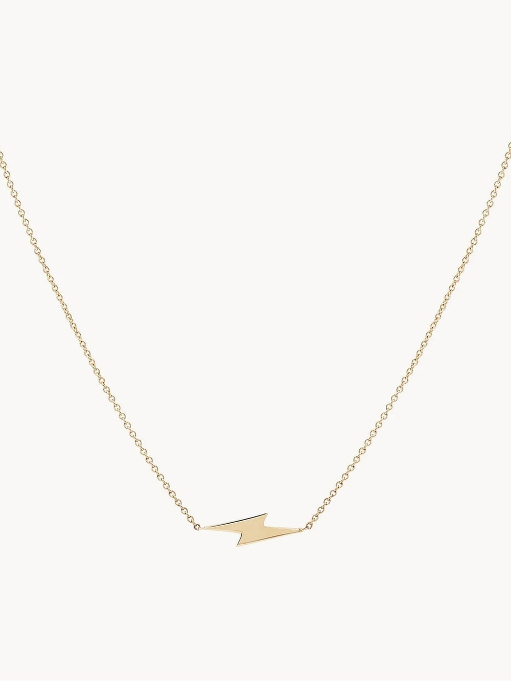 Bluboho 14k Yellow Gold Everyday Little Lightning Bolt Necklace